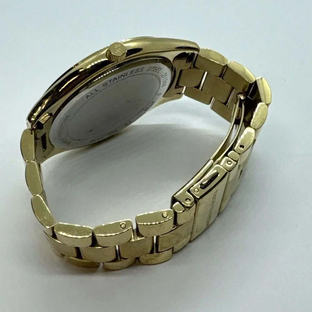 Michael Kors Slim Runway MK3179 Women's Gold Tone Analog Dial Wrist Watch JNA285